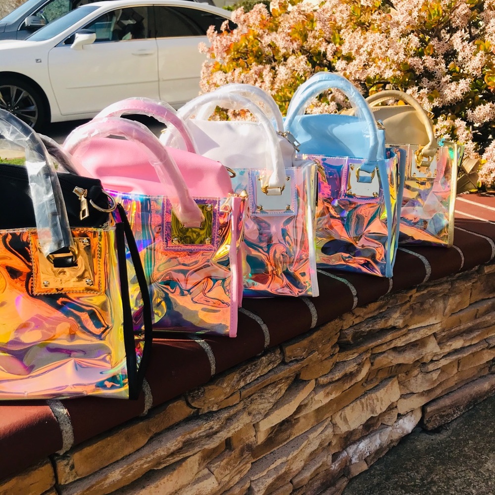 Trendy iridescent handbag!